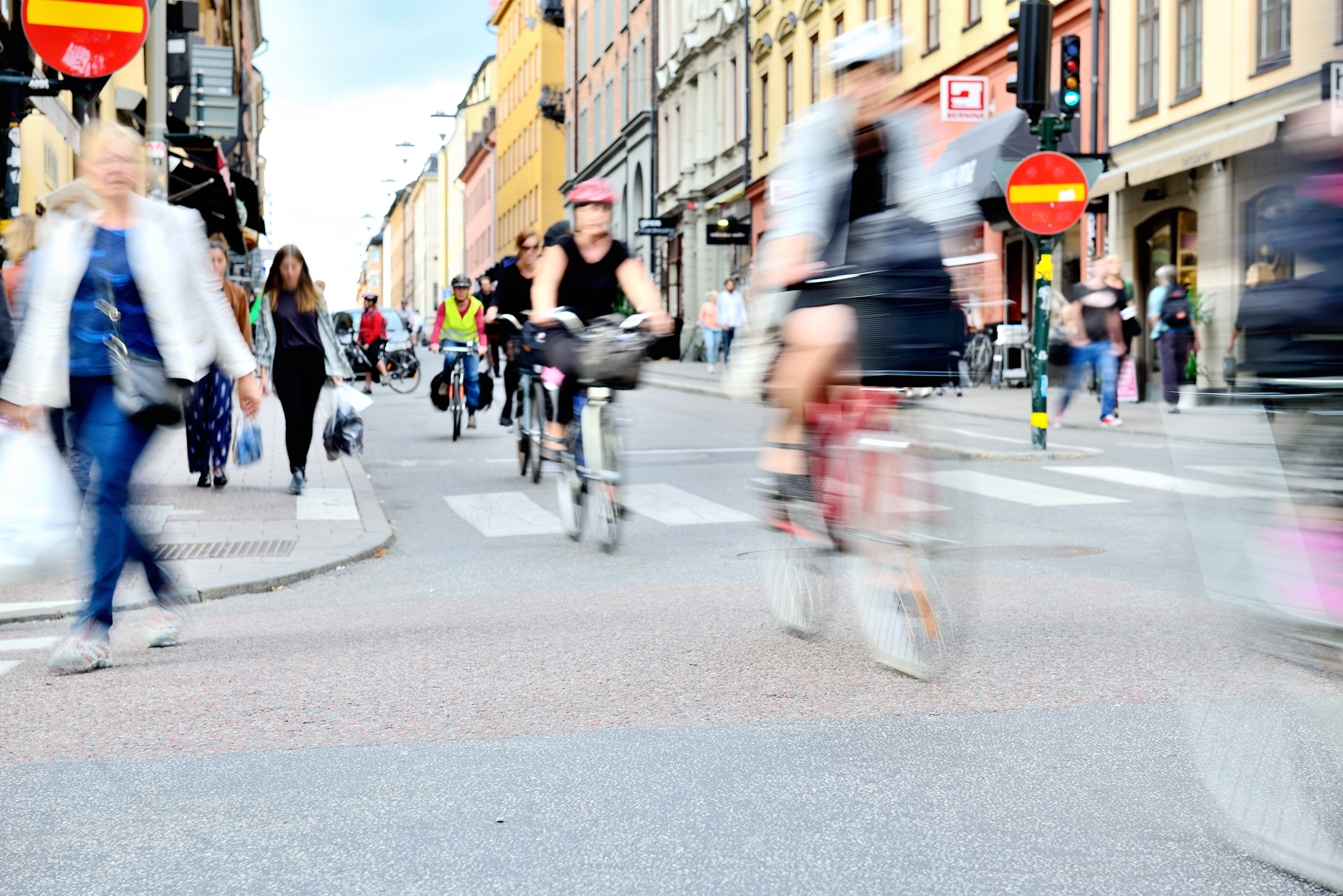 Bicyclists in traffic